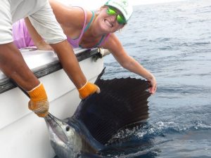 woman fishing